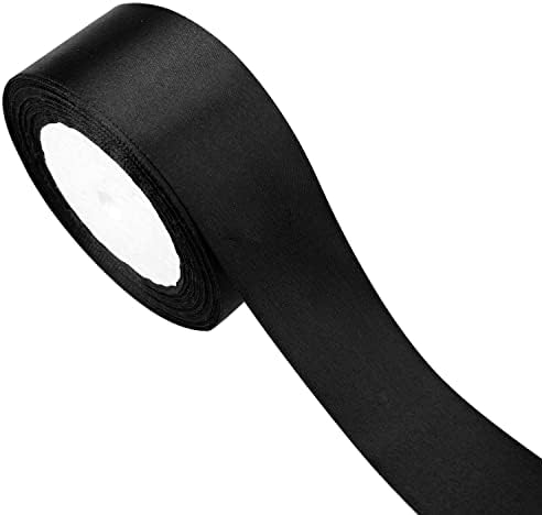 CC wonderland zone 1 Inch Black Satin Ribbon Rolls(25mm Wide x 91m Long ...