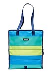 PackIt Freezable Grocery Shopping Bag with Zip Closure, Fresh Stripe