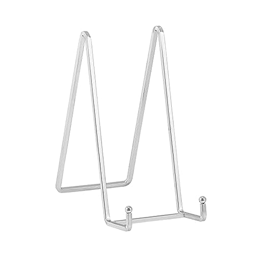 Plate Holder Easel Display Stand - 8 inch Metal Plate Stands for Display - Tabletop Picture Stand - Silver Iron Easels for Display Pictures | Photo Frames | Book | Decorative Plates | Plaque -2 Pack by DIDUDIDU - Used condition - US$12.61