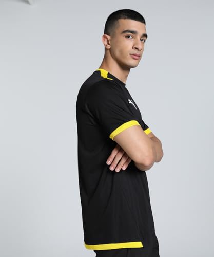Image of Puma Men's teamLIGA Football Jersey | Lightweight and Sweat Proof Polyester Sports Crew Neck Training T-Shirt for Men | Breathable Athletic T-Shirt for Football & Sports
