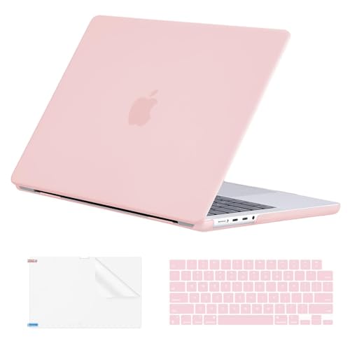 Image of EooCoo Case Compatible with MacBook Pro 14 inch M5 2026-2021 M4 M3 M2 M1 Pro /Max Chip, Hard Shell Cases with Keyboard Cover, Screen Protector - Matte Pink