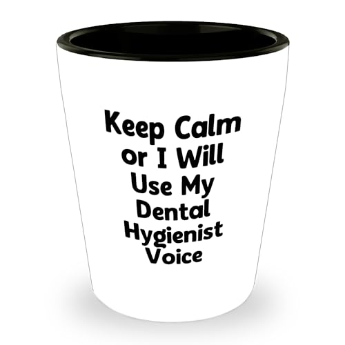 Proud Gifts Dental Hygienist Graduation Survival Kit - Keep Calm Or I Will Use My Dental Hygienist Voice Shot Glass, Graduation Gift for Dental Hygienist, Friends, Family, or Coworkers
