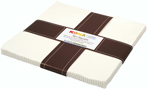 Kona Cotton SOLIDS SNOW Layer Cake 10 Fabric Quilting Squares Robert Kaufman TEN-121-42 by Robert Kaufman