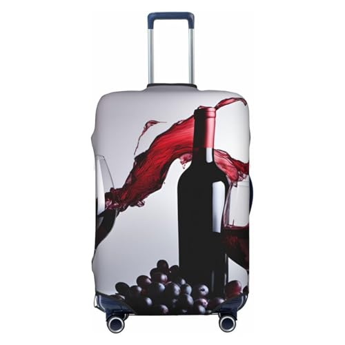 Red Wine Print Elastic Washable Baggage Protector Universal Suitcase Cover Travel Luggage Cover