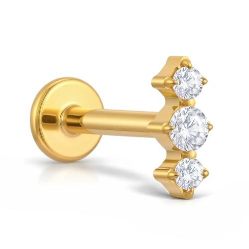 Piercing lèvre et tragus en titane sans filetage anti irritation pour peau sensible