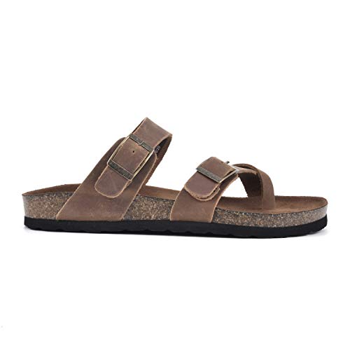 White Mountain Shoes Gracie Women's Flat Sandal, Brown/Leather, 8 M #TOP3