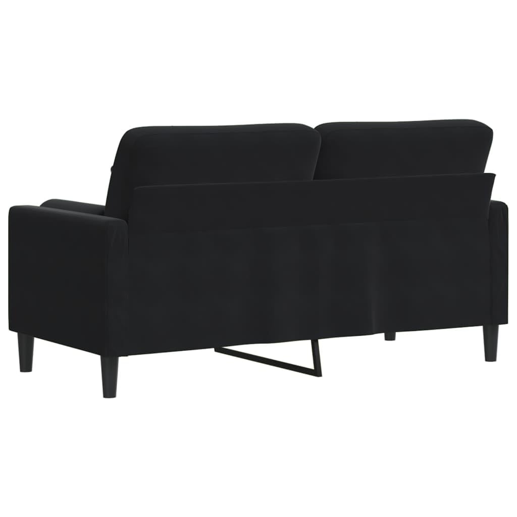 vidaXL Sofá de 2 plazas con Cojines Terciopelo Negro 140 cm, sofá, sofá de salón, sofá de Tela, sofá tapizado, sofá de Tres plazas