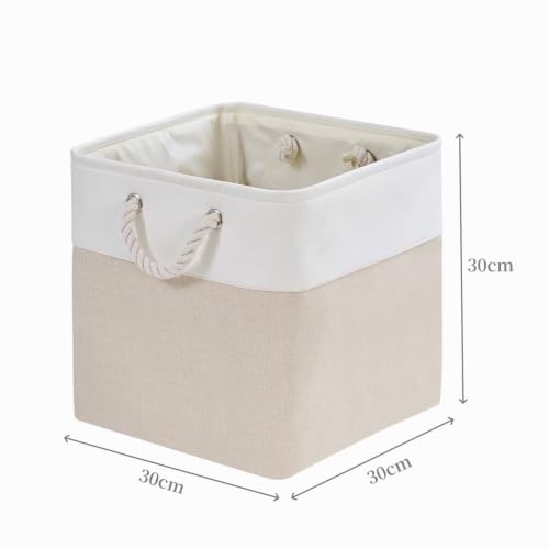 Mangata 30x30x30cm Aufbewahrungsbox Stoff, Aufbewahrungskorb zum Organisieren von Kleidung und Spielzeug, Boxen für Schrank… – Ansicht 4