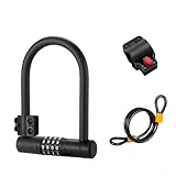 Robustes U-Schloss für Fahrräder und Roller, vierstellige Zahlenkombination mit...