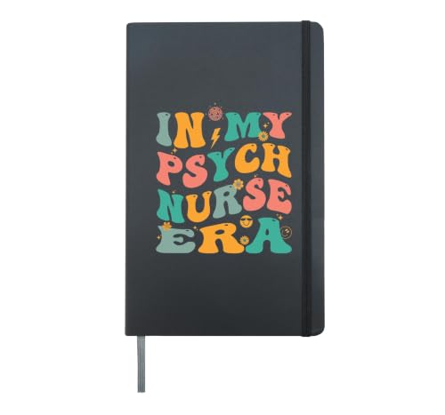 In My Psych Nurse Era Retro Psychiatric Nursing Hardcover Journal, Black