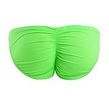 renvena Mens Bikini Bottoms Bulge Pouch Briefs Elastic Ruched Back Lingerie Panties Swim Underwear Fluorescent Green One Size