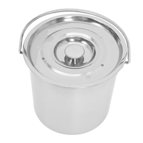 TIDTALEO Balde De Acero Inoxidable Con Asa Ergonómica Para Limpieza y Almacenamiento De Líquidos Cubo Multifuncional Para Alimentación De Animales y Uso Playa