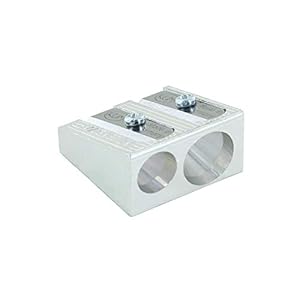 Kum AZ104.05.19-M – dubbele puntenslijper 410 M, van magnesium, zilverkleurig, wigvorm, 1 stuk,Zilver