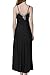 ASHER FASHION Satin Nightgowns for Women Long Silk Nightdress Vintage Lace Chemise Maxi Sleepwear Black L