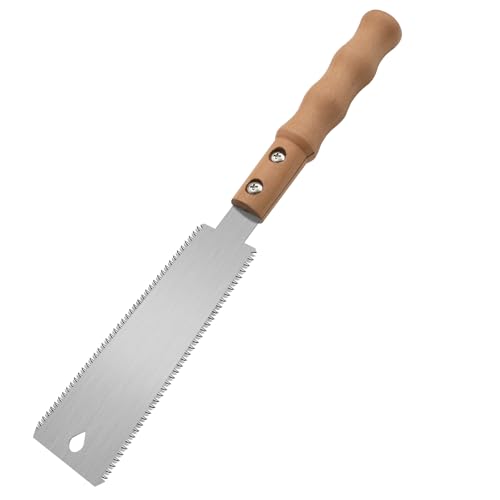 Scie à bois japonaise double face à dents fines, scie à main de 15,2 cm, scie à coupe affleurante pour bois dur et bois tendre 15/17TPI