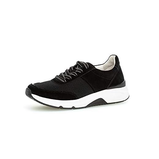 Gabor Damen Sneaker, Frauen Low-Top Sneaker,Best Fitting,Reißverschluss,Optifit- Wechselfußbett, elegant Women's,schwarz (schwarz),40.5 EU / 7 UK 8 Gabor Damen Sneaker, Frauen Halbschuhe,lose Einlage,Halbschuhe,straßenschuhe,Freizeitschuhe,keil,Sneaker,Wedge,Keilabsatz,schwarz,40.5 EU / 7 UK