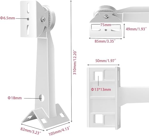 Support de caméra de sécurité universel réglable en aluminium avec vis de montage
