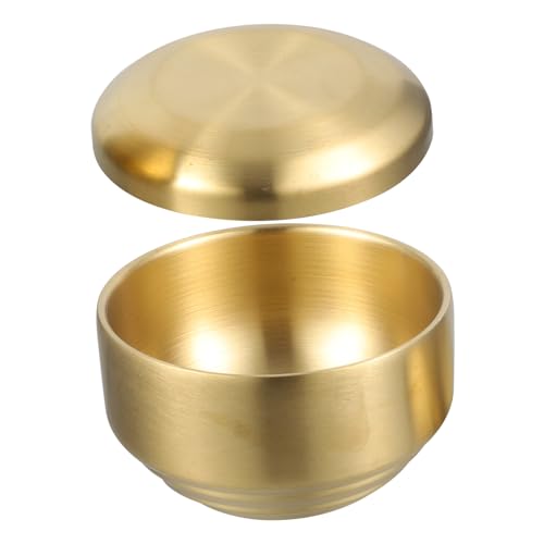 Abaodam ステンレス製断熱蓋付きライスボウル 多用途スープ兼用 ご飯茶碗 家 レストラン用 食器 に