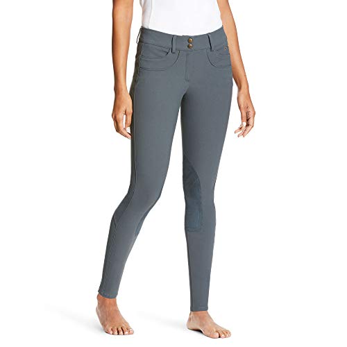 ARIAT Women's Olympia Low Rise Front Zip Knee Patch Breeches Granite 24 R