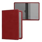 kwmobile Registration and Insurance Holder - Car Document Holder for Vehicle Documents and Cards - PU Leather - Bordeaux Violet