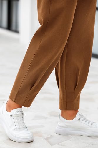 PRETTYGARDEN Womens Dress Pants Business Casual 2026 Trendy High Waisted Ankle Length Dressy Trousers Slacks Work Clothes (Brown,X-Small) — view 5
