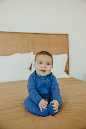 Image of Copper Pearl Baby Zip-Up Footie Pajamas - Soft Stretchy Sleep and Play Footies for Boys and Girls