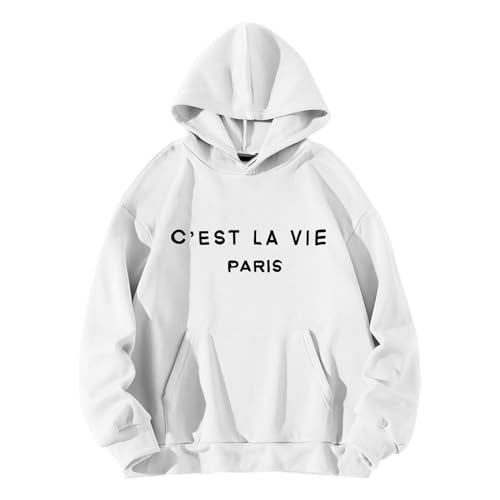 Sudadera con capucha para mujer, sudadera con capucha para mujer, con bolsillo frontal, estampado de letras, ropa de abrigo de manga larga de gran tamaño, ajuste holgado, sudadera holgada, gimnasio