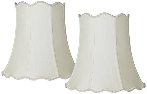 Set of 2 Scallop Bell Lamp Shades Cream Medium 10