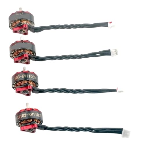 1/4�� EX1103 KV11000 1-2S ���[�^�[ 1103 �u���V���X�ABassline 2S Micro 90mm FPV �h���[�� RC �N���b�h�R�v�^�[ DIY �p�[�c�ɑΉ�(4PC EX1103 KV11000)