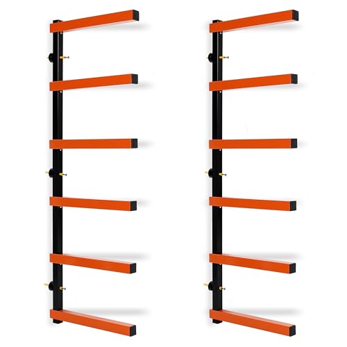 ECOTRIC Lumber Rack Wall Mount - 6-Tier, 600 Lbs
