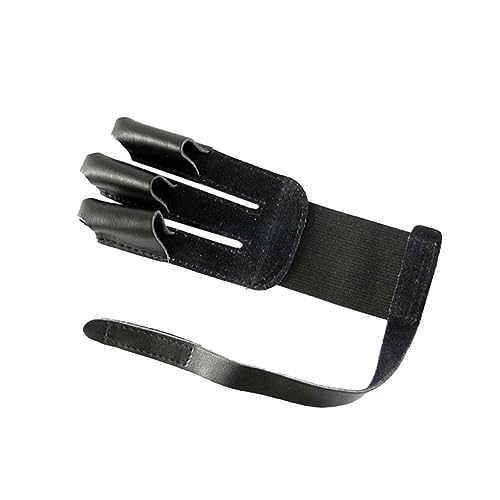 Abaodam Three Finger Arrow Glove with Wrist Strap for and Supplies Protective Gear for Hunting Black