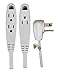 Oxford Light TOP RATED 8-Ft White Extension Cord 3 Outlet Indoor/Outdoor Extension Cord, OL454418 White, Flat Plug Flat Extension Cord, 3-Wire, White, 8-Foot, 16AWG UL Listed
