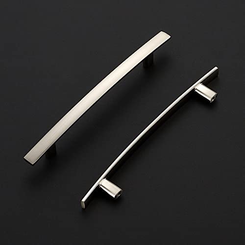 Image of Ravinte 25 Pack Cabinet Handles Brushed Nickel Cabinet Pulls Kitchen Cabinet Handles,Curved Drawer Pulls in 7-1 /4 Inch Length with 5 Inch Hole Center Arch Kitchen Cabinet Hardware