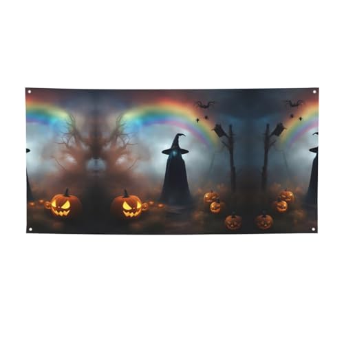 Rainbow Halloween Ghost Witch Hat Spiders Banner per piscina Addio al nubilato feste celebrazioni, compleanni decorazioni raduni