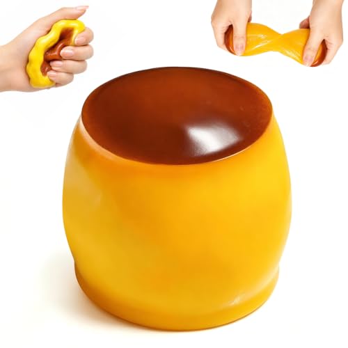 Crunchy Pudding Squishy Stress Ball Asmr,Caramel Pudding Style Squeeze Toy for Stress Relief (1PCS)