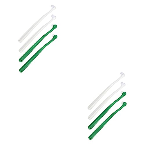 FOMIYES 2sets Plastic TPE Material Craftsmanship Pet Toothbrush Ideal for Cats Dogs 4pcs*2