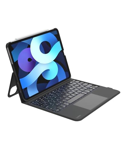 Image of Belkin Everyday Keyboard Case w /Cradle, Backlit Bluetooth Keyboard, Multi-Gesture Controls, Magnetic Apple Pencil Storage Compatibility, & Multimedia Keys for iPad Air 10.9 inch & iPad Pro 11 inch - Black