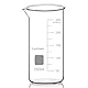 FunChem Glasbecher, 1er-Pack, Hochborosilikatglas, Graduiert, Hoher Becher mit Ausguss, Laborbecher, 250 ml