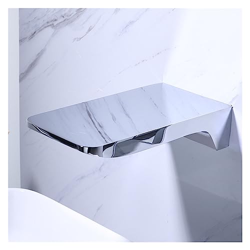 Bec de robinet cascade en laiton chrome au design carré-rond pour baignoire