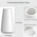 Premium Quality White Ceramic Vase | Modern Farmhouse bohemian Pampas Grass Flowers Bouquet for Home Décor, Desk Aesthetic Room Decor, White - Image 4