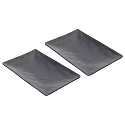 Set de 2 platos de sushi rectangular de melamina negra Zerodeko miniatura 1
