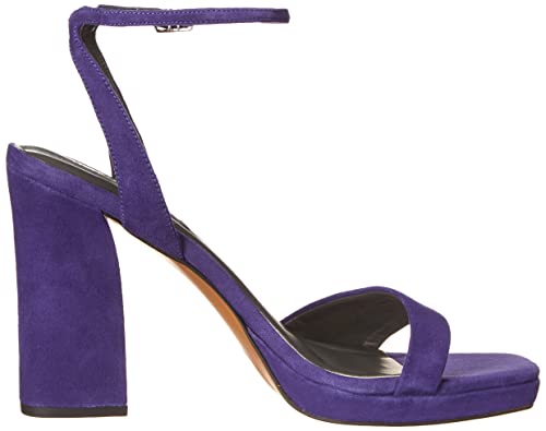 Franco Sarto Women's L-Daffy Ankle Strap Sandal Heeled, Purple Suede, 9 #TOP5