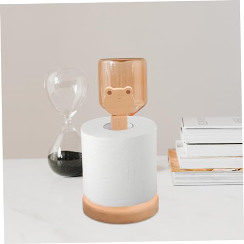 Soporte de madera vertical OUNONA, organizador de diseño resistente y base estable 5