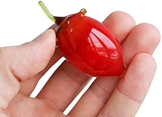 Red Glass Tomato Sculpture Vegetables Figurine Fused Glass Vegetables Tomato Hand Blown Murano Glass Kids Gift Miniature F...