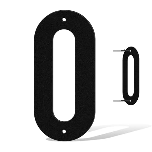 useNumber-3,4,5,6,7,8 Inch House Numbers for Outside,Unique Metal Address Numbers for House,Weatherproof Outdoor House Numbers with Available A-Z Letters, Metal Letters for Outdoor Signs（8", Black 0）