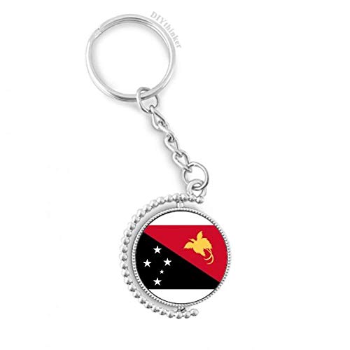 Llavero giratorio de Papua Nueva Guinea con anillo de metal para organizar llaves Pilgrim