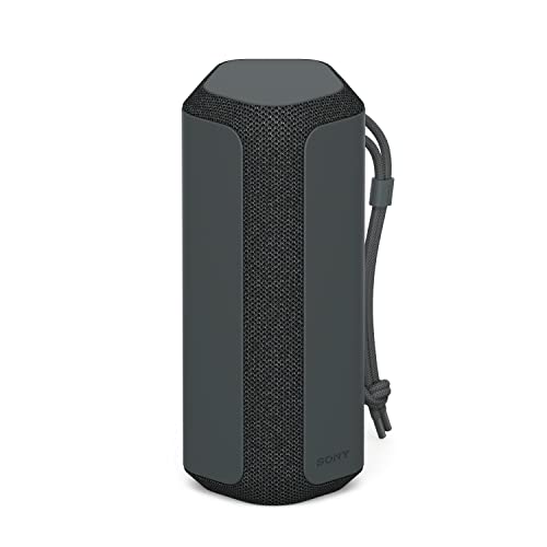 Sony SRS-XE200 - Altavoz inalámbrico bluetooth portátil con sonido amplio y correa, resistente al agua, resistente a los golpes, 16 horas de duración de la batería y carga rápida, negro