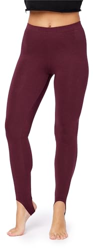 Bellivalini Leggins Calientes Mujer Termo con Estribo Mallas Invierno Cálidas BLV50-321 (Vino, L)