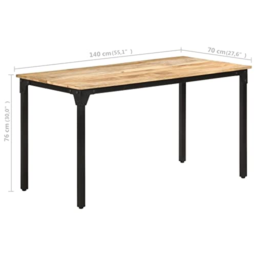 Table à manger bois manguier 140 cm table de cuisine industrielle stable