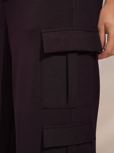 Image of Tokyo Talkies Pure Cotton Straight Wide Leg Cargo Pants |Relaxed Fit Utility Trousers